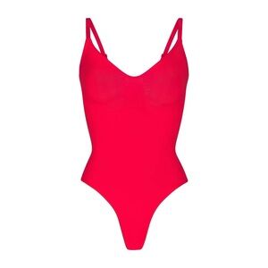 SKIMS X Lana Del Rey Seamless Sculpt Thong Bodysuit in Ruby Limited Edition